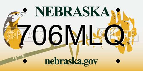 706MLQ Nebraska License Plate
