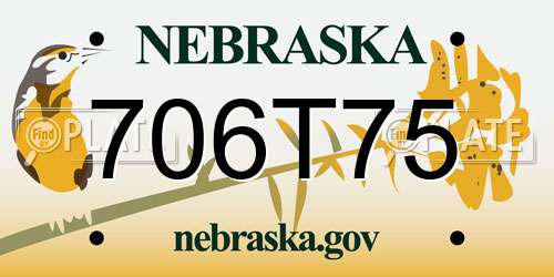 706T75 Nebraska License Plate