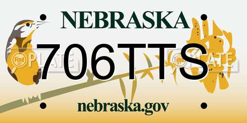 706TTS Nebraska License Plate