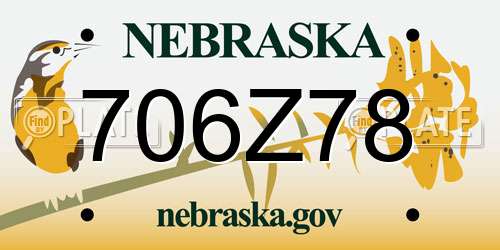 706Z78 Nebraska License Plate