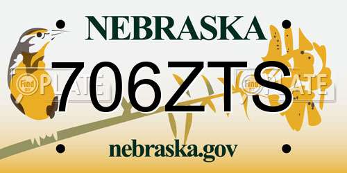 706ZTS Nebraska License Plate