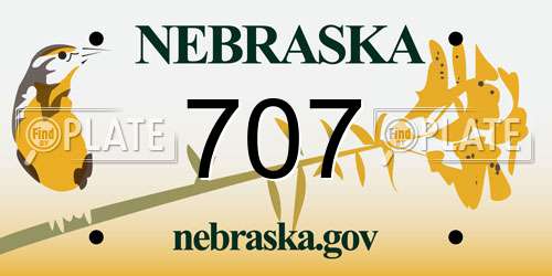 707 Nebraska License Plate