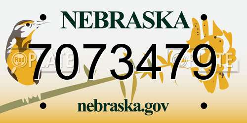 7073479 Nebraska License Plate