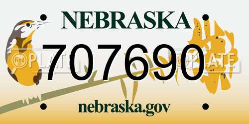 707690 Nebraska License Plate