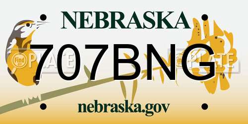 707BNG Nebraska License Plate
