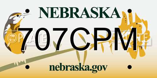 707CPM Nebraska License Plate