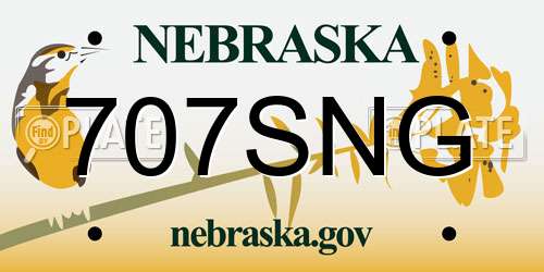 707SNG Nebraska License Plate