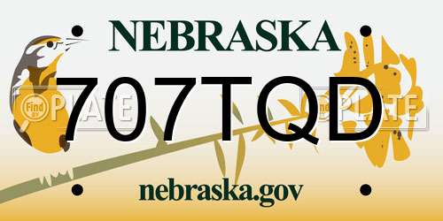 707TQD Nebraska License Plate