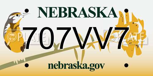 707VV7 Nebraska License Plate