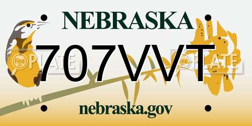 707VVT Nebraska License Plate