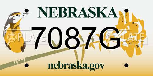 7087G Nebraska License Plate
