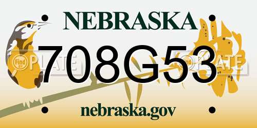 708G53 Nebraska License Plate