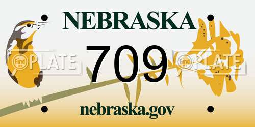 709 Nebraska License Plate