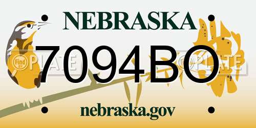 7094BO Nebraska License Plate