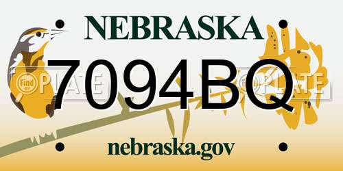 7094BQ Nebraska License Plate