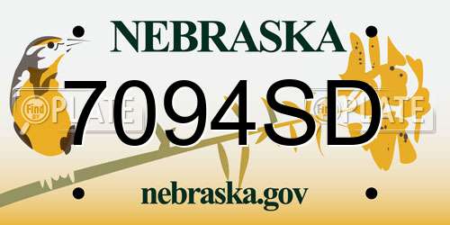 7094SD Nebraska License Plate