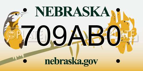 709AB0 Nebraska License Plate