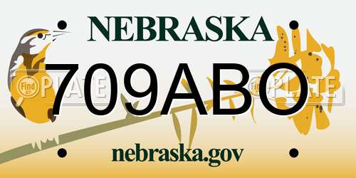 709ABO Nebraska License Plate
