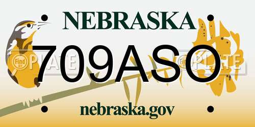 709ASO Nebraska License Plate