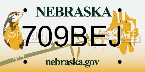 709BEJ Nebraska License Plate