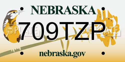 709TZP Nebraska License Plate