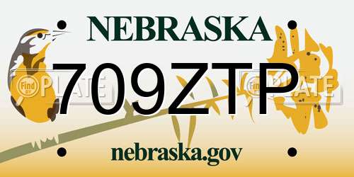 709ZTP Nebraska License Plate