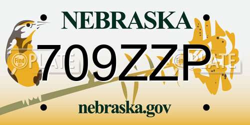 709ZZP Nebraska License Plate