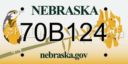 70B124 Nebraska License Plate