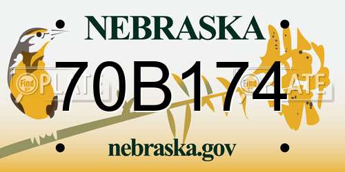 70B174 Nebraska License Plate
