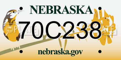 70C238 Nebraska License Plate
