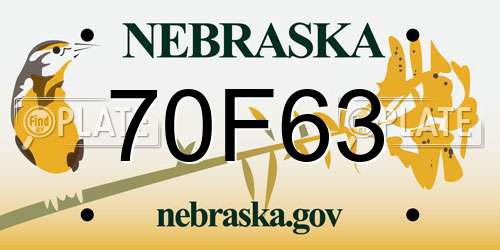 70F63 Nebraska License Plate