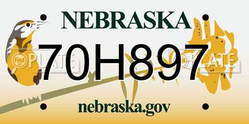 70H897 Nebraska License Plate