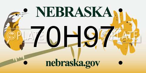 70H97 Nebraska License Plate