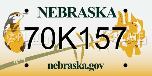 70K157 Nebraska License Plate