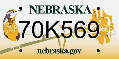 70K569 Nebraska License Plate
