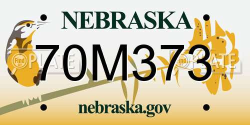 70M373 Nebraska License Plate