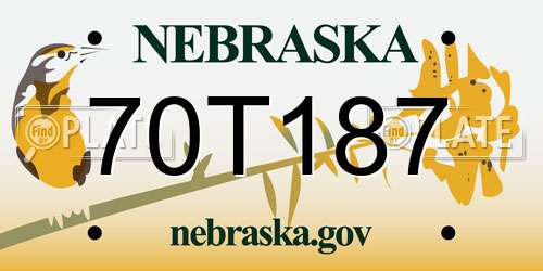 70T187 Nebraska License Plate