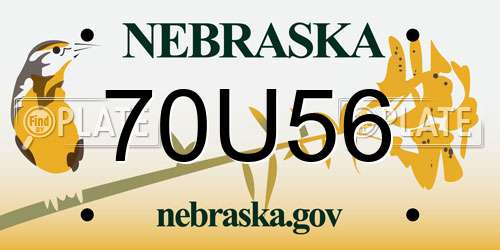70U56 Nebraska License Plate