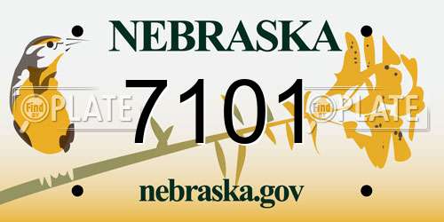 7101 Nebraska License Plate