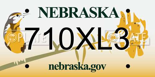 710XL3 Nebraska License Plate