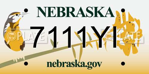 7111YI Nebraska License Plate