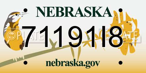 71191I8 Nebraska License Plate