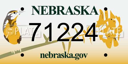 71224 Nebraska License Plate