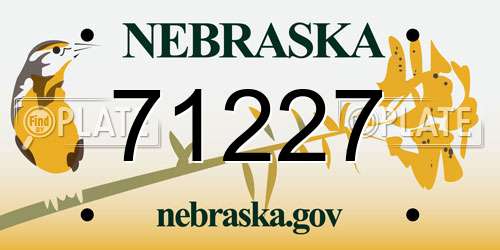 71227 Nebraska License Plate