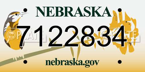 7122834 Nebraska License Plate