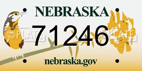 71246 Nebraska License Plate
