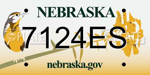 7124ES Nebraska License Plate