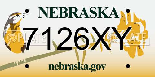 7126XY Nebraska License Plate