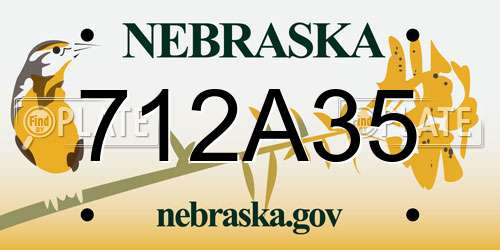 712A35 Nebraska License Plate