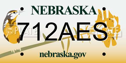 712AES Nebraska License Plate